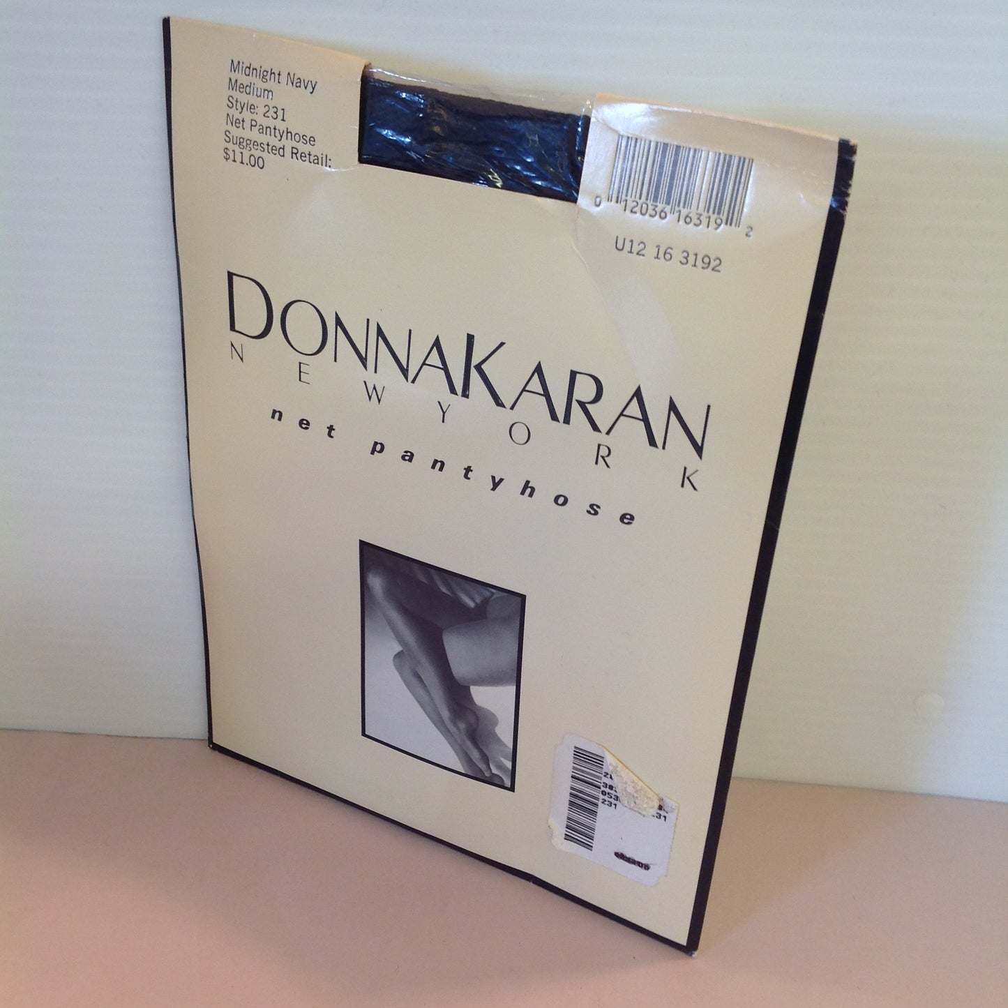 Vintage 1992 Donna Karan New York Net Pantyhose Midnight Navy Medium Style 231