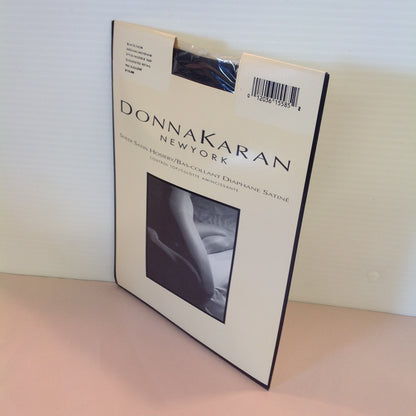 Vintage 1987 NOS Donna Karan New York Hosiery Point d'Esprit Black Medium Style 267