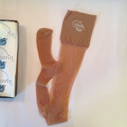 Vintage 1960's NOS 3 Pair Saks Fifth Avenue Tabarin Cantrece 418 Women's Hosiery Size Tan 9 1/2 - 10 M in Box