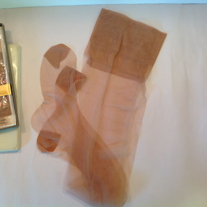 Vintage 1960's NOS 3 Pair Tan Nebel Stockings 9 1/2 Medium