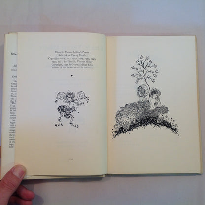 Vintage 1951 Children's Hardcover with Dust Jacket Edna St.Vincent Millay's Poems Selected For Young People with Many Drawings by J. Paget-Fredericks