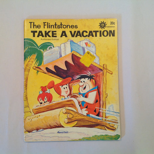 Vintage 1972 Children's Hardcover The Flintstones Take A Vacation Authorized Durabook
