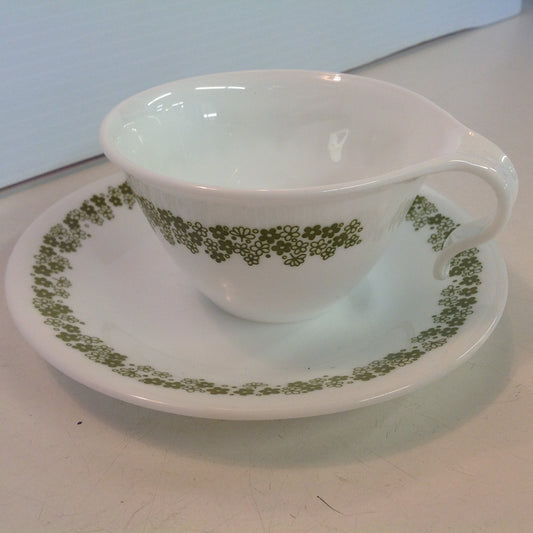 Vintage Corelle Pyrex Spring Blossom Crazy Daisy Patterned Cup And Saucer