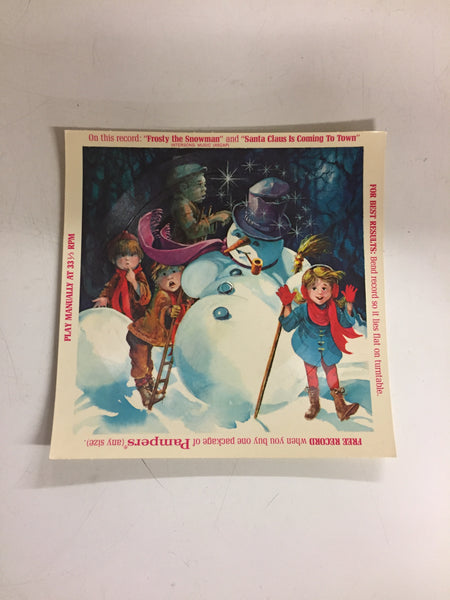 Vintage 1970's Frosty The Snowman Cardboard Record 45 Pampers GWP