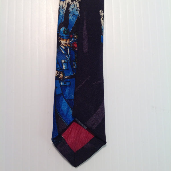 Authentic Towncrest Nylon British Punk Street Bobbies London Underground Men's Black Tie