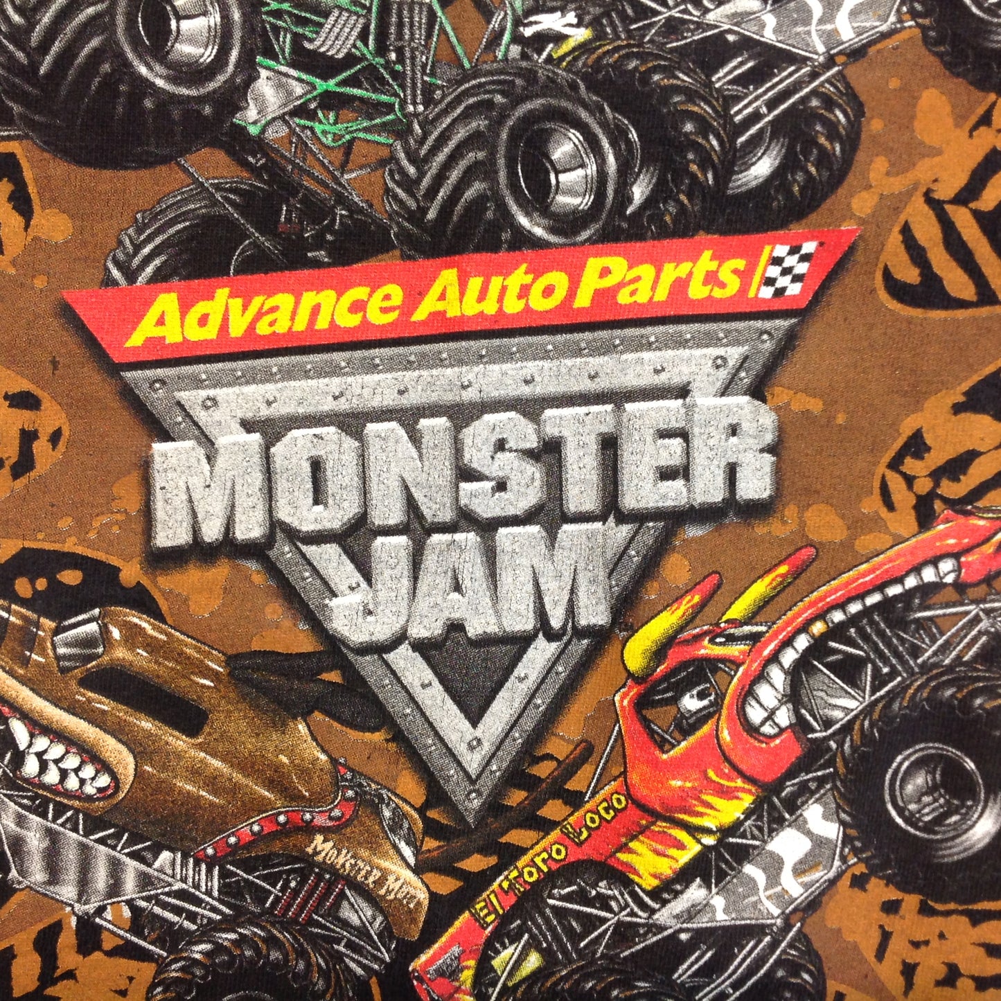 Vintage 2010 Feld Motor Sports Advance Auto Parts Monster Jam Child's Small Black Short Sleeve T-Shirt