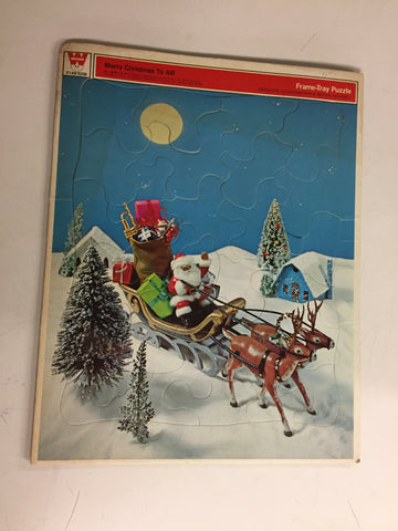Vintage 1972 Whitman Frame-Tray Puzzle Merry Christmas to All
