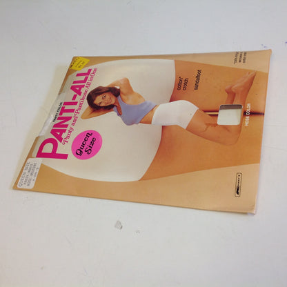 Vintage 1980's K-Mart NOS Panti-All Panty and Pantihose All in One Queen Size Sandalfoot White Mistone