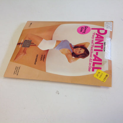 Vintage 1980's K-Mart NOS Panti-All Panty and Pantihose All in One Queen Size Sandalfoot White Mistone