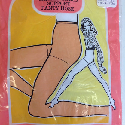 Vintage 1970's Sears Career Sheer Support Panty Hose White Extra Large 18-22 1/2