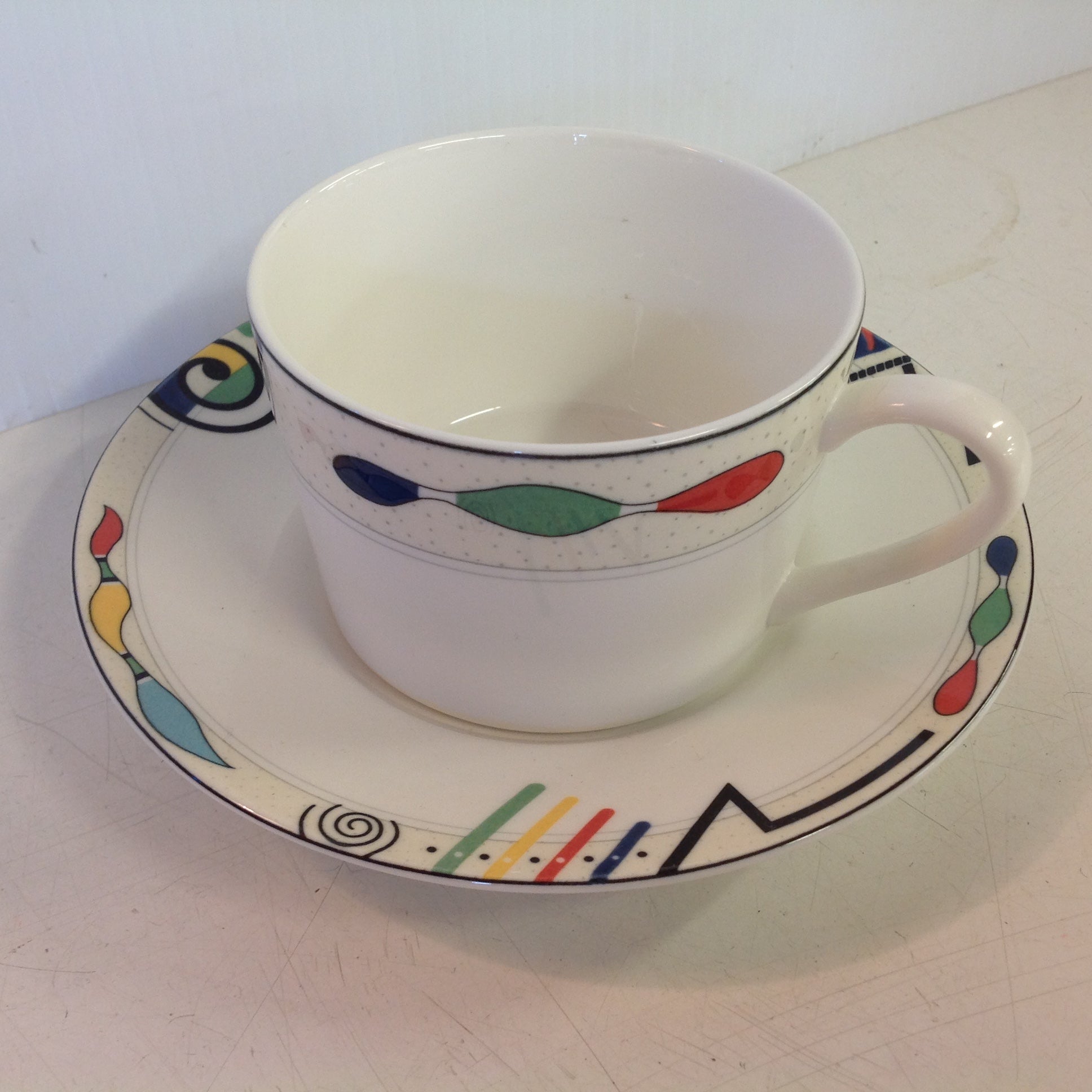 Vintage Mikasa Ultima Super Strong Fine China Headline Pattern Cup and Saucer