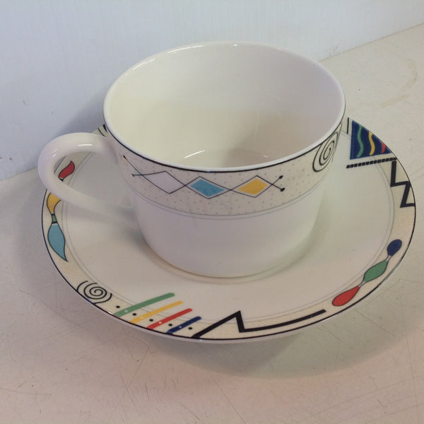 Vintage Mikasa Ultima Super Strong Fine China Headline Pattern Cup and Saucer