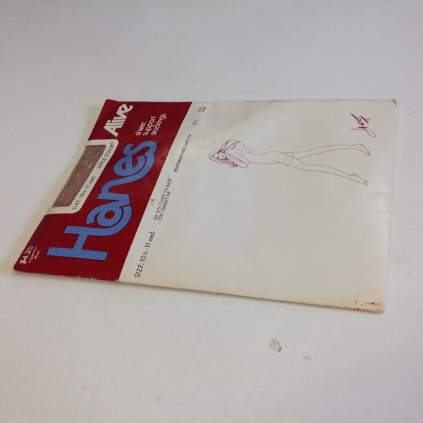 Vintage 1970's NOS Hanes Alive Sheer Support Stockings Size 10 1/2-11 Medium Little Color Reinforced Heel and Toe 805