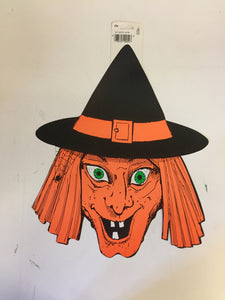 Vintage 1970's 80's Wicked Witch Halloween Window / Wall Decor by CA Reed