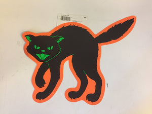 Vintage 1970's 80's Hunched Back Cat Halloween Window / Wall Decor by CA Reed