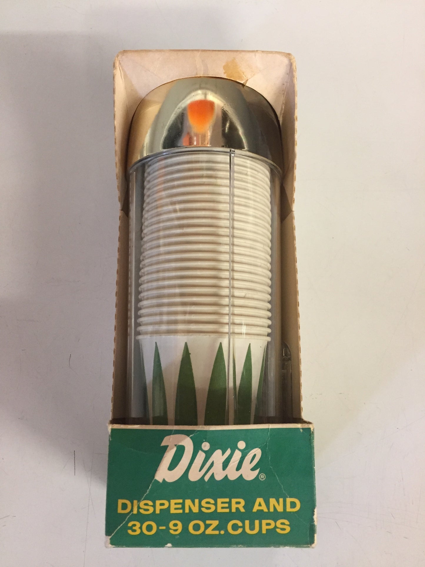 Vintage Dixie Kitchen Beverage Dispenser W/ 30 9 oz Paper Cups NOS Unused