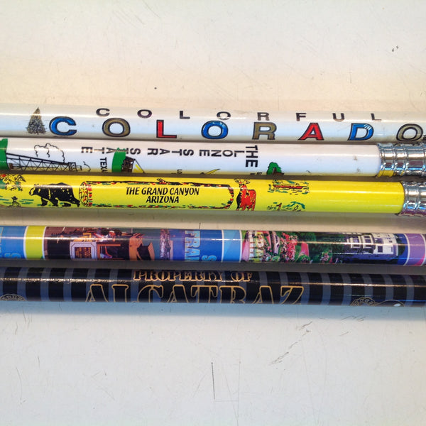 Vintage Assortment Souvenir Jumbo Pencils Western Southwest States Set of 5