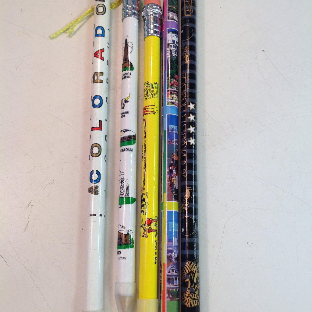 Vintage Assortment Souvenir Jumbo Pencils Fabulous Las Vegas Set
