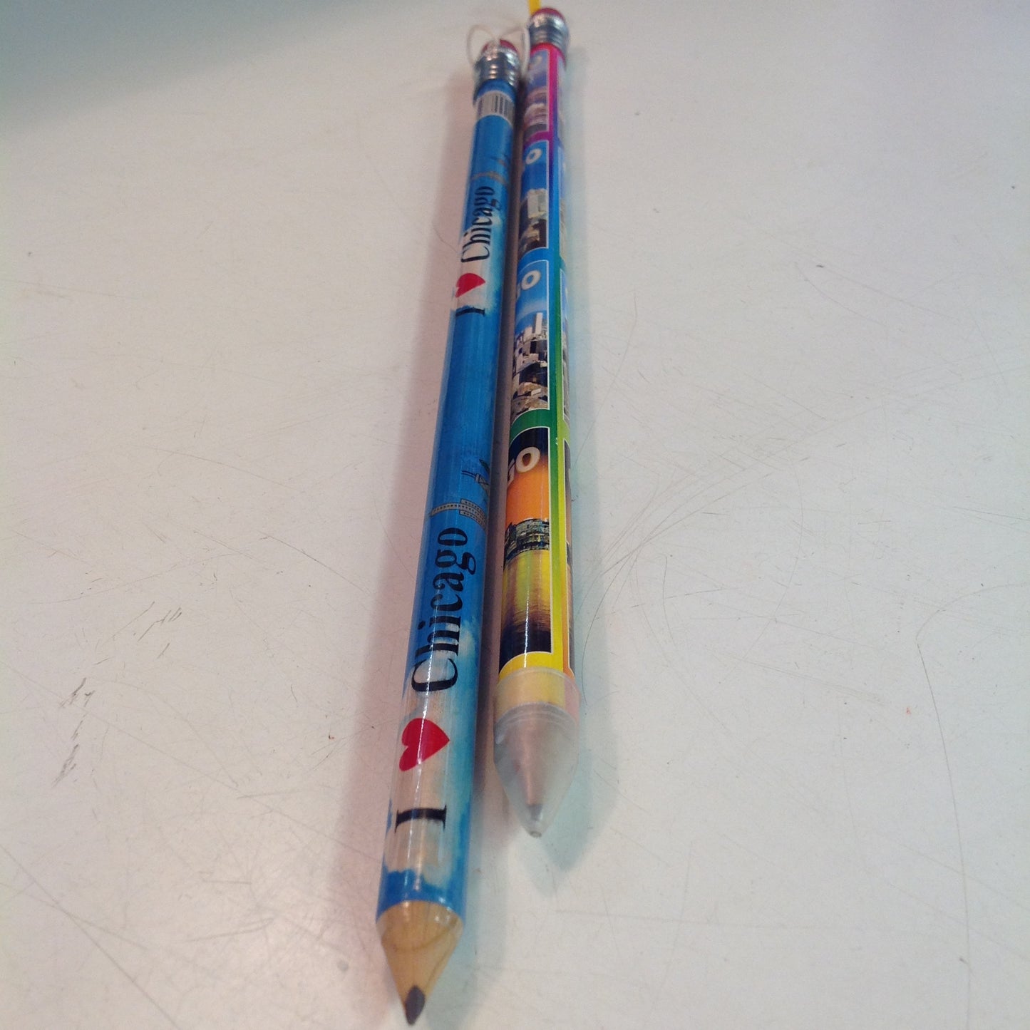 Vintage Set of Two Souvenir Jumbo Pencils Chicago