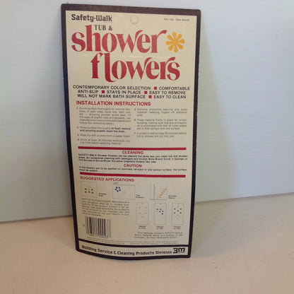 Vintage 1972 NOS Safety-Walk Tub & Shower Flowers Set of 10 Anti-Slip White