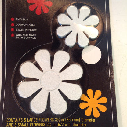 Vintage 1972 NOS Safety-Walk Tub & Shower Flowers Set of 10 Anti-Slip White