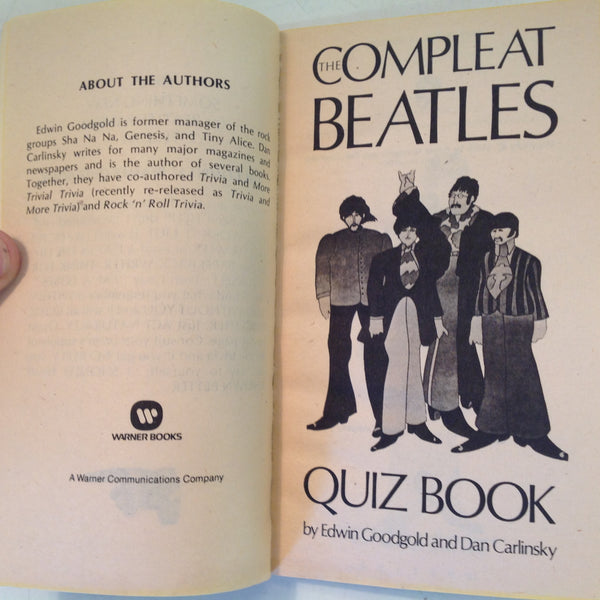 Vintage 1975 Warner Books Compleat Beatles Quiz Mass Market Paperback