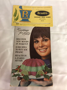 Vintage 1972 Arnold's Discount Drug Store Advertising Calendar Detroit Michigan