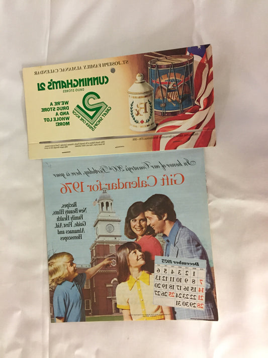 Vintage 1976 Cunningham's 21 Drug Store Advertising Calendar St. Joseph Family Almanac