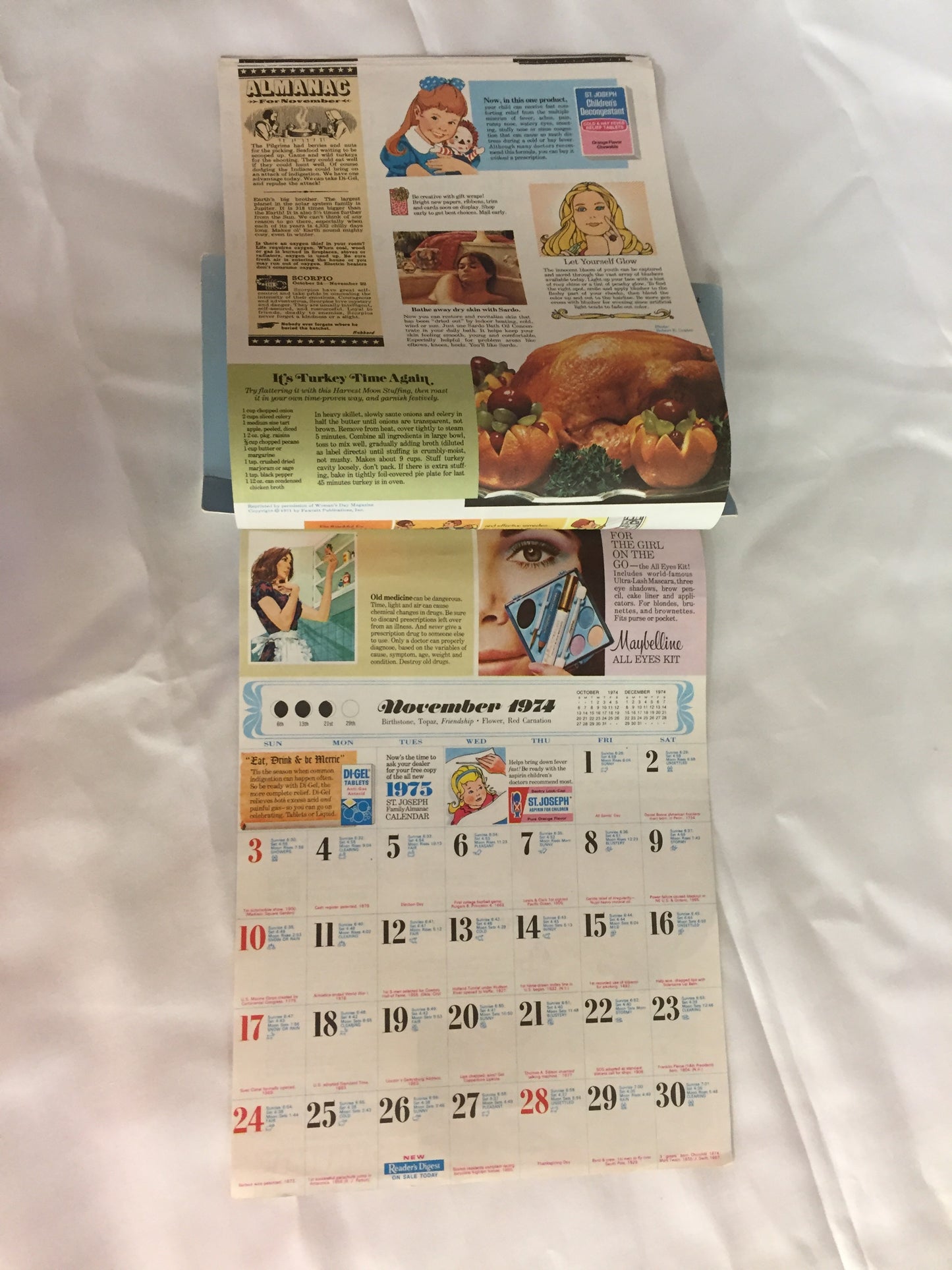 Vintage 1974 Arnold's Discount Drug Store Advertising Calendar Detroit Michigan