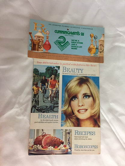 Vintage 1973 Cunningham's 21 Drug Store Advertising Calendar