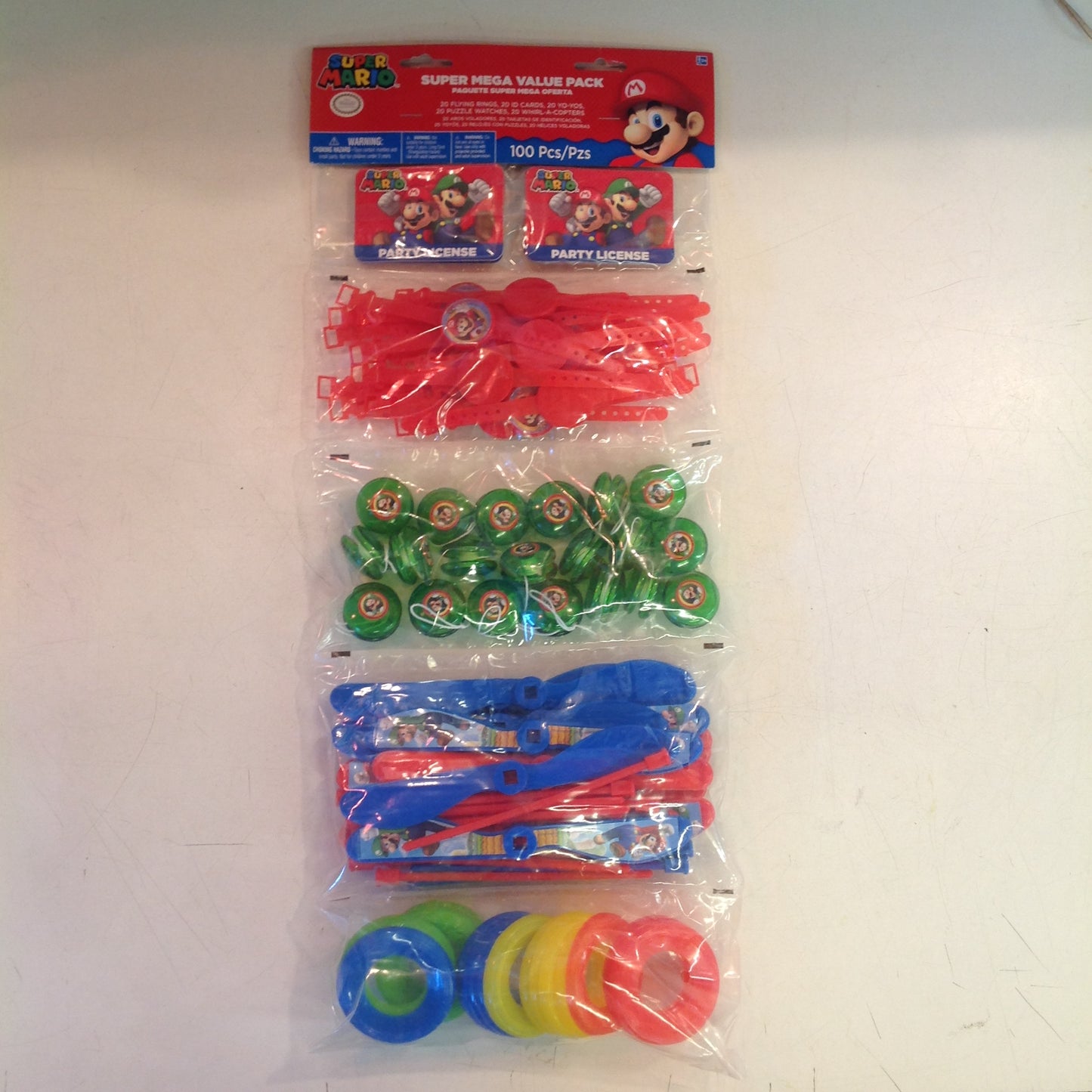 Official Licensed Nintendo Super Mario Super Mega Value Pack 100 Pc Party Set NOS