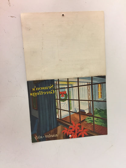 Vintage 1960 STEFFENS COAL & LUMBER CO. Advertising Calendar Home Designs Holiday