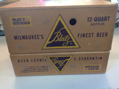Vintage Blatz Beer Cardboard 24 Bottles Beverage Case