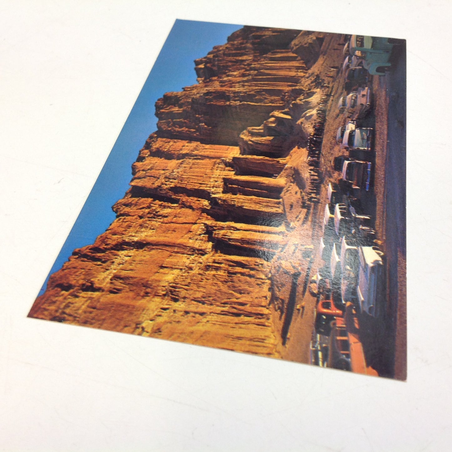 Vintage Plastichrome Color Postcard Easter Sunrise Services Red Rock Canyon Mojave California