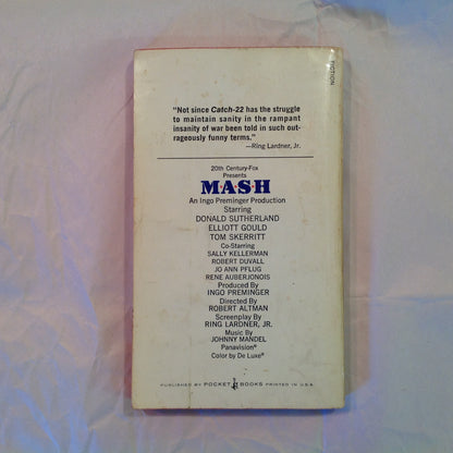 Vintage 1971 Mass Market Paperback M*A*S*H Movie-Tie In Edition Richard Hooker