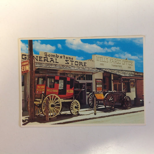 Vintage Petley Plastichrome Color Postcard Tombstone General Store Street Scene Tombstone Arizona