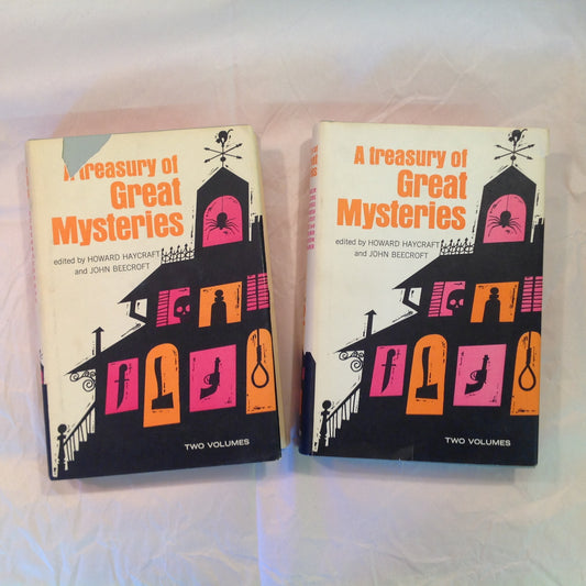 Vintage 1957 Hardcover with Dust Jacket 2 Volume Set A Treasury of Great Mysteries Howard Haycraft and John Beecroft Editors