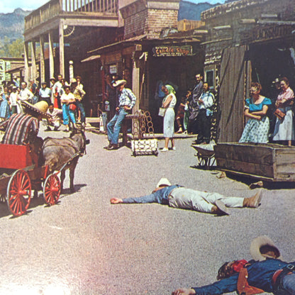 Vintage 1972 Petley Scalloped Edge Color Postcard Old Tucson Gun Battle 1865 Arizona