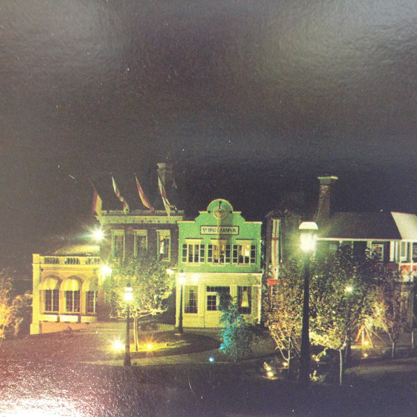 Vintage Petley Scalloped Edge Color Postcard Nighttime City of London Arms English Village Lake Havasu City Arizona