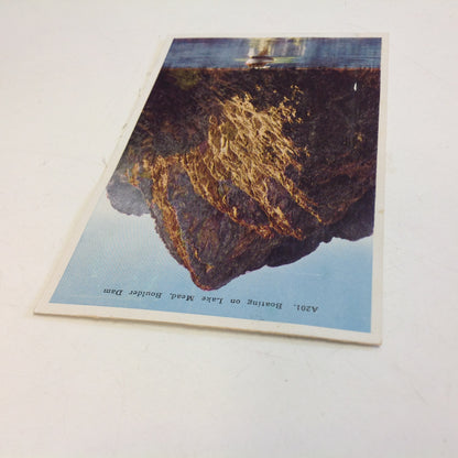 Vintage Carpenter Paper Color Postcard Boating on Lake Mead Boulder Dam Nevada