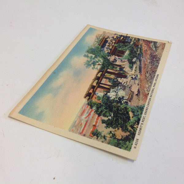 Vintage Mid Century Fred Harvey Color Postcard Hermit's Rest Grand Canyon Nat'l Park Arizona