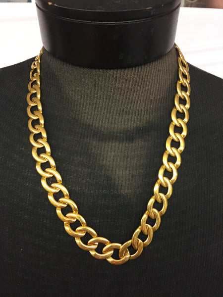 Vintage Designer Napier All Goldtone Large Link Collar Statement Necklace