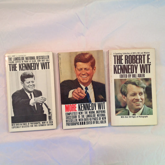 Vintage 1960's Lot of 3 Mass Market Paperbacks The Kennedy Wit More Kennedy Wit The Robert F. Kennedy Wit Bill Adler