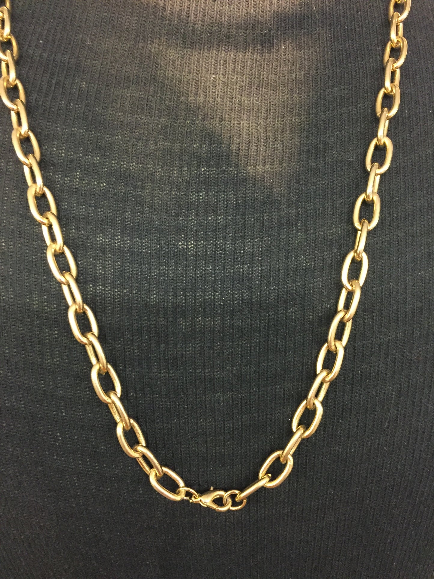 Vintage All Goldtone Double Chain Statement Necklace Unsigned 1980's