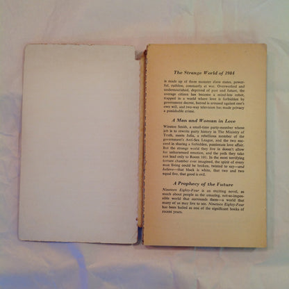 Vintage 1951 Mass Market Paperback 1984 George Orwell Signet Books