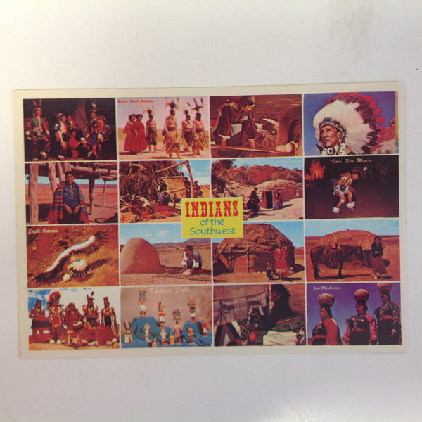 Vintage 1978 Petley Frameables Kolor View Souvenir Color Postcard Photo Montage Indians of the Southwest Nations