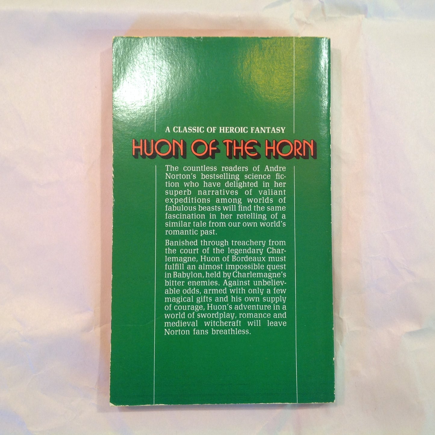 Vintage 1973 Mass Market Paperback Huon of the Horn Andre Norton