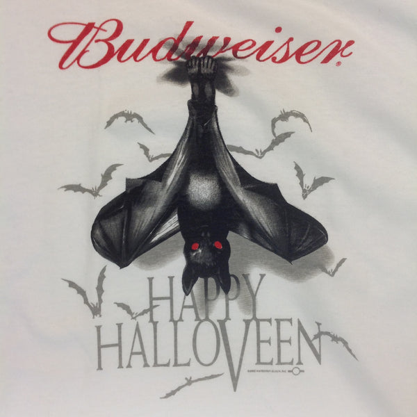 2002 Budweiser HAPPY HALLOWEEN Inverted Bat XL T-Shirt