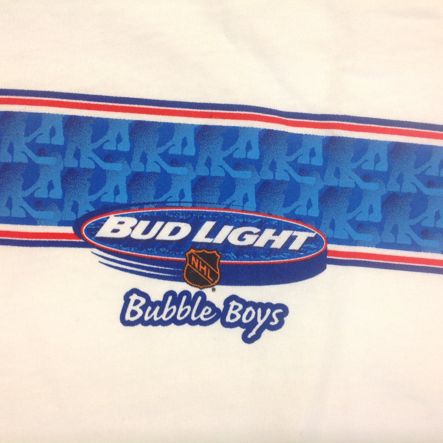 Stedman by Hanes XXL (50-52) White Bud Light NHL Bubble Boys Souvenir T-Shirt