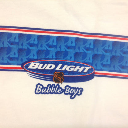 Stedman by Hanes XXL (50-52) White Bud Light NHL Bubble Boys Souvenir T-Shirt